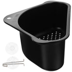 Black 304 Stainless Steel Multi-Function Sink Drain Basket - Kitchen Strainer, 1 Set