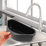 Black 304 Stainless Steel Multi-Function Sink Drain Basket - Kitchen Strainer, 1 Set