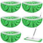 Green Synthetic Mop Pads, 6-Pack Shed-Resistant with Elastic Binding for Cleaning