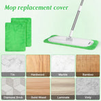 Green Synthetic Mop Pads, 6-Pack Shed-Resistant with Elastic Binding for Cleaning
