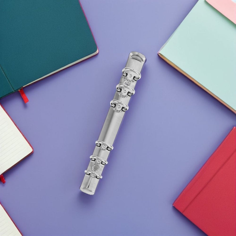 Plated Silver Stainless Steel Loose Leaf Binders for Book Use 6Pcs