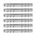 Plated Silver Stainless Steel Loose Leaf Binders for Book Use 6Pcs