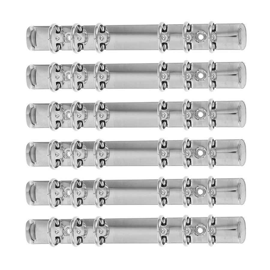 Plated Silver Stainless Steel Loose Leaf Binders for Book Use 6Pcs