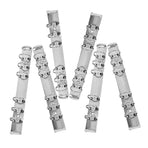 Plated Silver Stainless Steel Loose Leaf Binders for Book Use 6Pcs