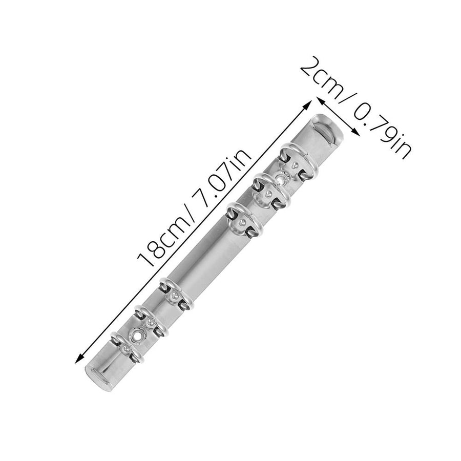 Plated Silver Stainless Steel Loose Leaf Binders for Book Use 6Pcs