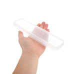 2Pcs Transparent Picnic Utensil Holder with Covered Lid for Chopsticks and Cutlery