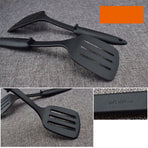 Kitchen Turner Black Nylon Plastic Cooking Tool with Ergonomic Handle for Home Use