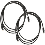 Digital Audio Cable Black Fiber for Home Theater System, Easy Installation, 2 Pieces Included