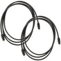 Digital Audio Cable Black Fiber for Home Theater System, Easy Installation, 2 Pieces Included
