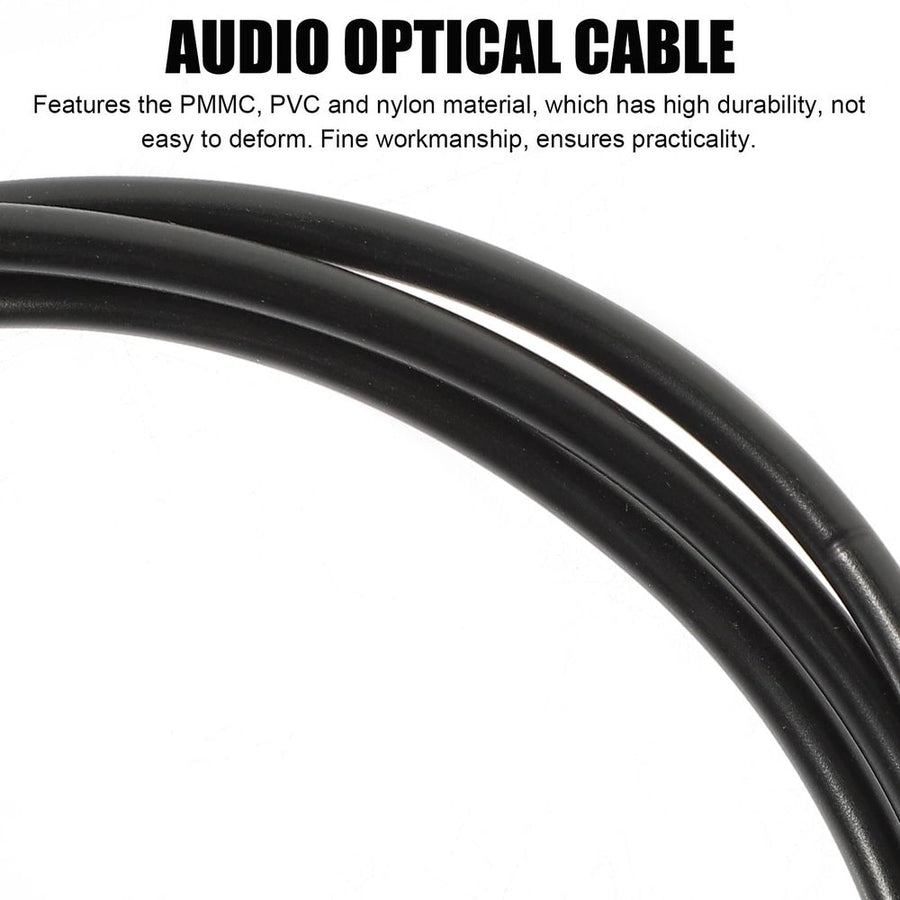 Digital Audio Cable Black Fiber for Home Theater System, Easy Installation, 2 Pieces Included