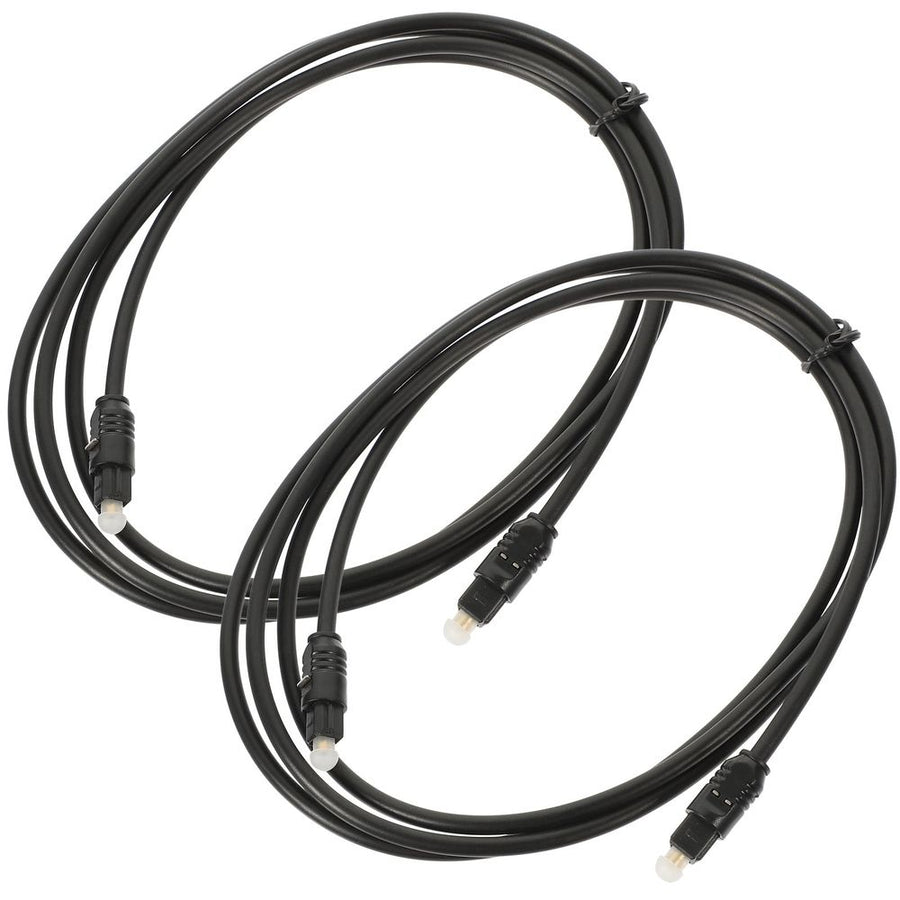 Digital Audio Cable Black Fiber for Home Theater System, Easy Installation, 2 Pieces Included