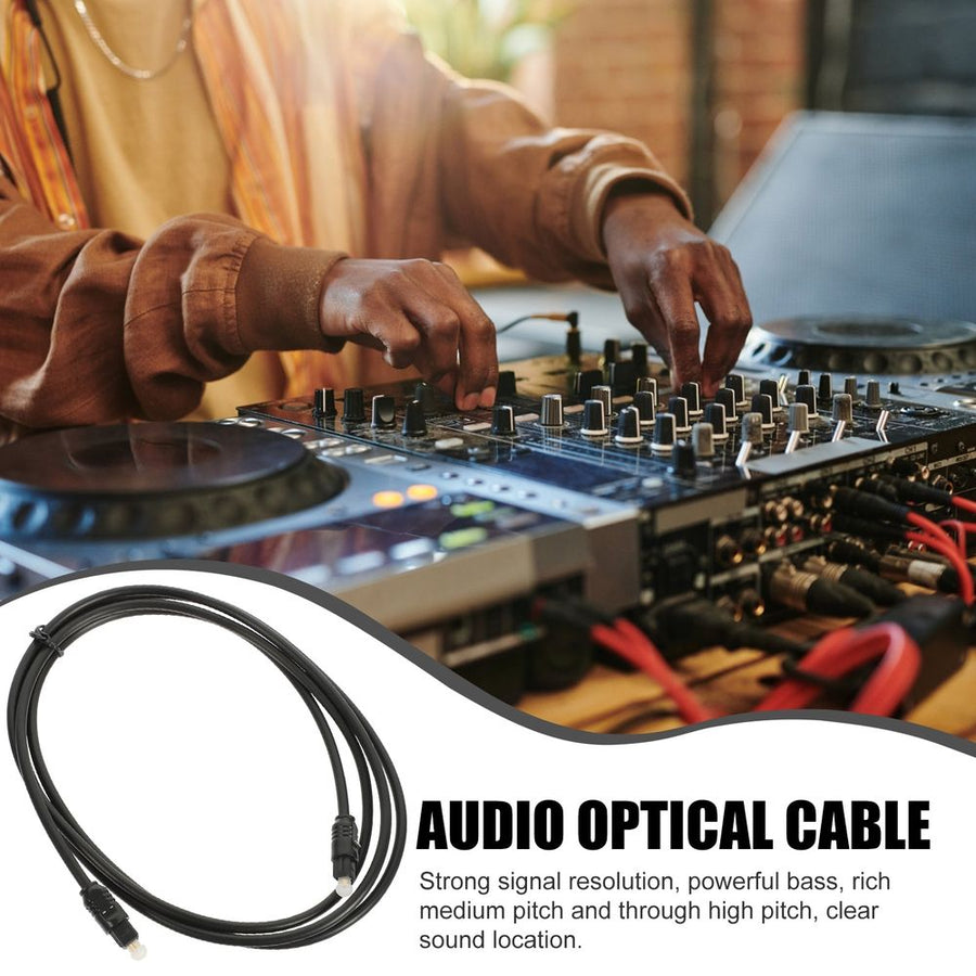Digital Audio Cable Black Fiber for Home Theater System, Easy Installation, 2 Pieces Included