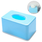 Plastic Blue Tissue Box Cover Rectangular for Desk Bathroom and Car Use