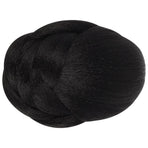 Hair Bun Extension Black Synthetic Fiber for Styling and Parties