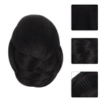 Hair Bun Extension Black Synthetic Fiber for Styling and Parties