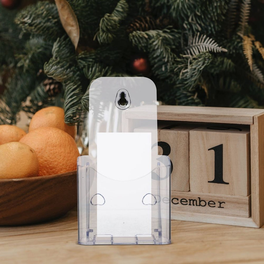 3-Pack Clear Acrylic Pamphlet Holders with Wall Mount Holes for Office Document and Brochure Display