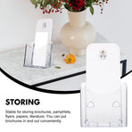 3-Pack Clear Acrylic Pamphlet Holders with Wall Mount Holes for Office Document and Brochure Display
