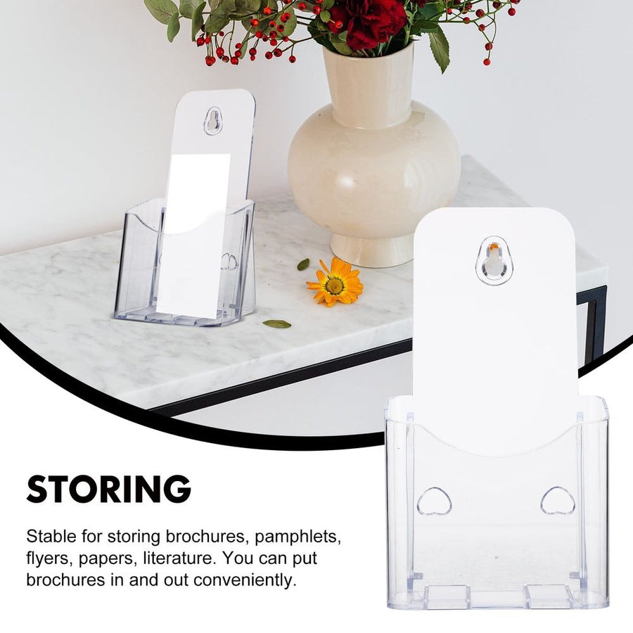 3-Pack Clear Acrylic Pamphlet Holders with Wall Mount Holes for Office Document and Brochure Display