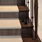 2Pcs Black Metal Handrail Bracket for Indoor Stairs Sleek Durable Staircase Support