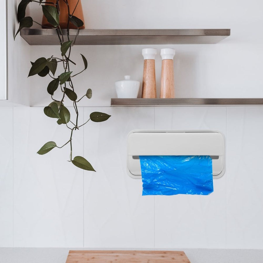 Grey Trash Bag Holder Container with , 2-Pack for Home and Bathroom Use