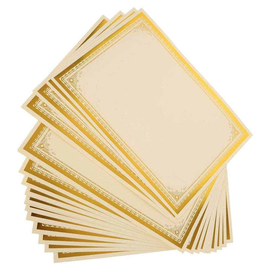 A4 Golden Certificate Paper, Ideal for Awards and Recognition, 30Pcs