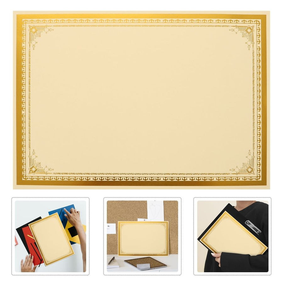 A4 Golden Certificate Paper, Ideal for Awards and Recognition, 30Pcs