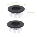 Ceramic Basin Overflow Rings Black ABS Brass Easy Install 2Pcs