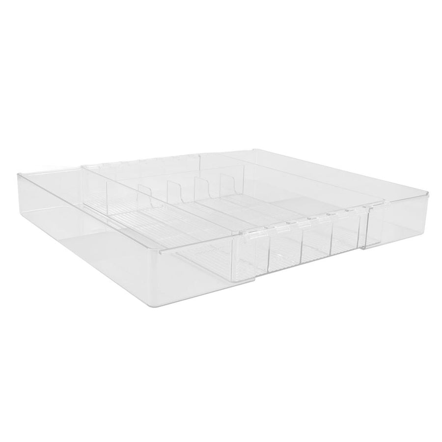 Clear Acrylic Silverware Tray with Multiple Compartments for Kitchen and Office Storage