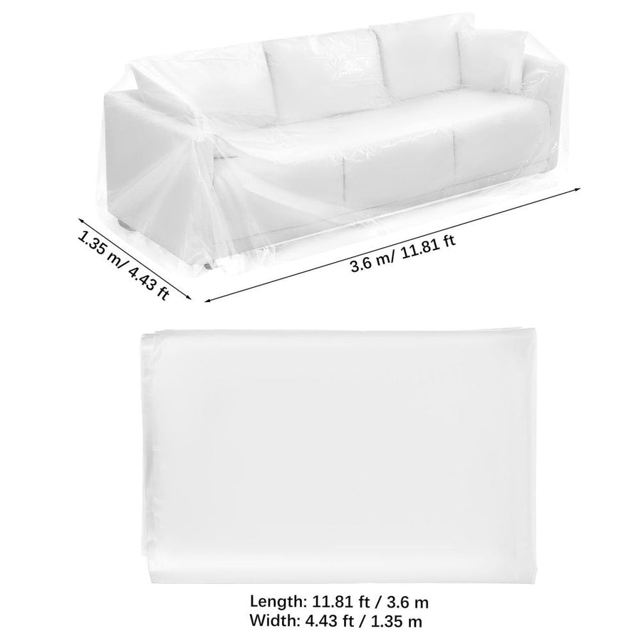 Large Transparent Sofa Protector Cover Plastic Furniture Storage Bag for Moving