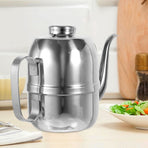 Stainless Steel Oil Container Plated Silver for Kitchen Wear-Resistant and Smooth Surface