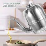 Stainless Steel Oil Container Plated Silver for Kitchen Wear-Resistant and Smooth Surface