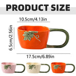 Pumpkin Ceramic Coffee Mug Setwith Large Handle, Fall and Halloween-Themed Design, for Serving Coffee, Tea, and Hot Cocoa, Great Gift for Friends and Family, Dishwasher and Microwave Safe