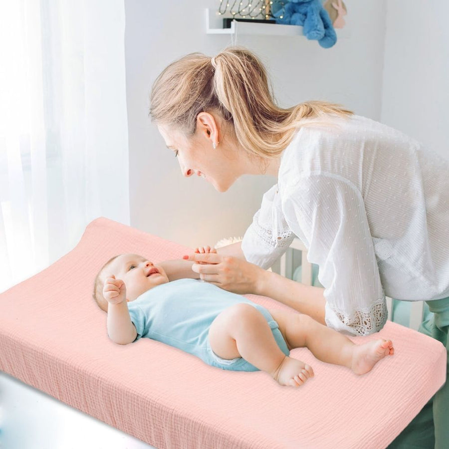 Bed Cover Breathable Simple Style Table Cover Soft Smooth Changing Pads Cover Soft Comfy Pad,Cotton Fitted Diaper Chang Table Covers, Soft Breathable Changing Pad Sheets