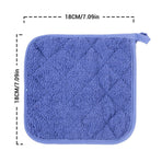 Cotton Terry Pot Holder Pack of 2 for Kitchen Everyday Basic Heat Resistant Coaster Potholder for Cooking and Baking Premium - Blue