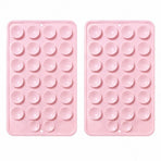 2 Pcs Double-Sided Suction Cup Phone Holder, 24 Suction Cups Per Side, Detachable, Waterproof, Suitable For Any Smooth Surface,5.3*8*0.5cm,Pink