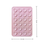 2 Pcs Double-Sided Suction Cup Phone Holder, 24 Suction Cups Per Side, Detachable, Waterproof, Suitable For Any Smooth Surface,5.3*8*0.5cm,Pink
