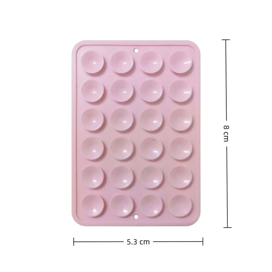 2 Pcs Double-Sided Suction Cup Phone Holder, 24 Suction Cups Per Side, Detachable, Waterproof, Suitable For Any Smooth Surface,5.3*8*0.5cm,Pink