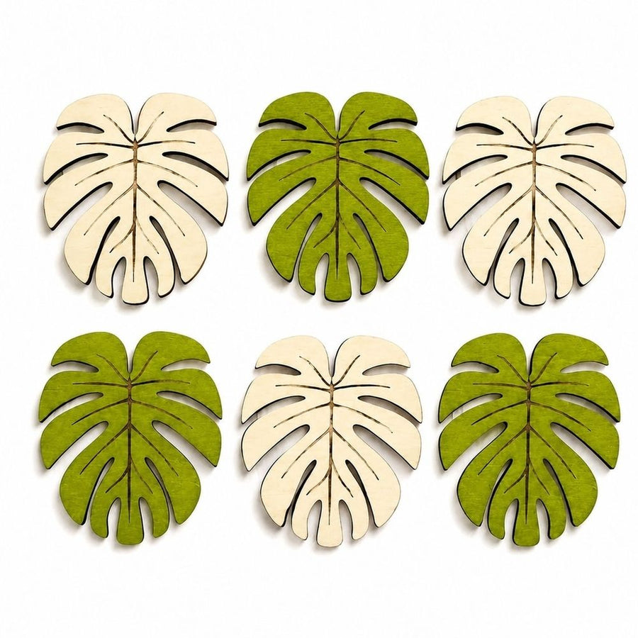 6 Pcs Bamboo Coaster Set, Natural Wood Grain Coasters, Heat-Resistant Non-Slip Pads, Best Choice For Christmas,11*9.5*0.5 cm