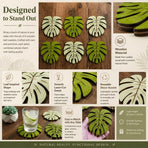 6 Pcs Bamboo Coaster Set, Natural Wood Grain Coasters, Heat-Resistant Non-Slip Pads, Best Choice For Christmas,11*9.5*0.5 cm