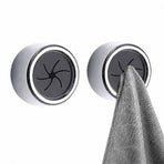2 Pcs Kitchen Towel Holder, Self Adhesive Wall Towel Hook, Round Wall Mount Towel Holder For Bathroom, Kitchen,4.2*4.2*2.2cm,silvery