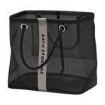 Foldable Mesh Shower Caddy Portable Bathroom Organizer Toiletry Bag For Shampoo,And Cosmetics Bathroom Accessories,26*16*25cm,Black