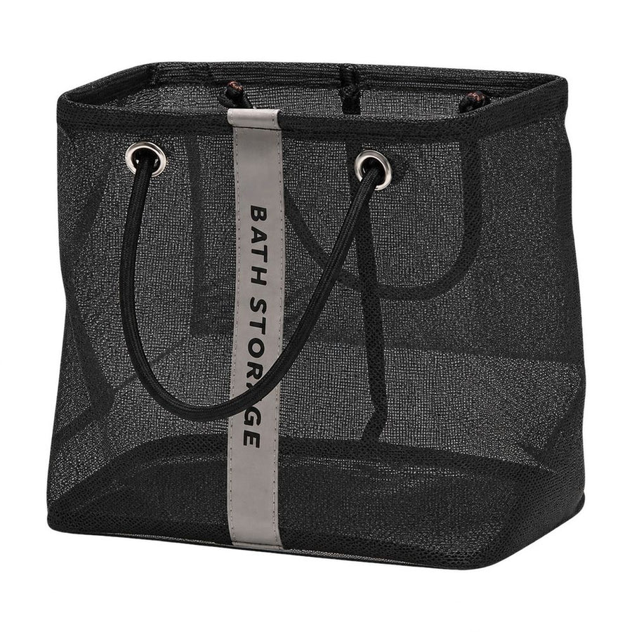 Foldable Mesh Shower Caddy Portable Bathroom Organizer Toiletry Bag For Shampoo,And Cosmetics Bathroom Accessories,26*16*25cm,Black