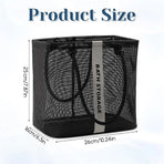 Foldable Mesh Shower Caddy Portable Bathroom Organizer Toiletry Bag For Shampoo,And Cosmetics Bathroom Accessories,26*16*25cm,Black