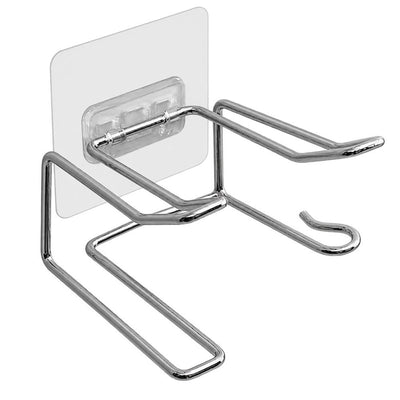 1 Pcs  Blow Dryer Stand Holder For Bathroom, Wall-Mounted Hair Dryer Shelf Storage Organizer Bathroom Accessories,9.5*5.3*12cm,silvery