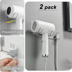 1 Pcs  Blow Dryer Stand Holder For Bathroom, Wall-Mounted Hair Dryer Shelf Storage Organizer Bathroom Accessories,9.5*5.3*12cm,silvery