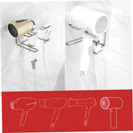 1 Pcs  Blow Dryer Stand Holder For Bathroom, Wall-Mounted Hair Dryer Shelf Storage Organizer Bathroom Accessories,9.5*5.3*12cm,silvery