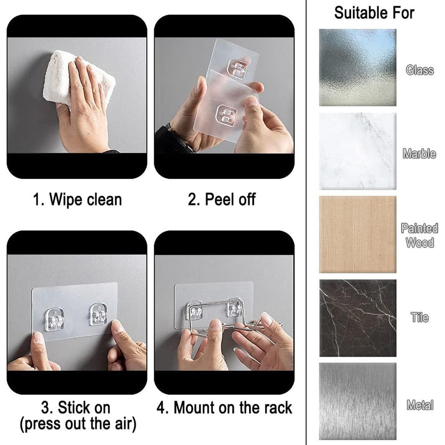 1 Pcs  Blow Dryer Stand Holder For Bathroom, Wall-Mounted Hair Dryer Shelf Storage Organizer Bathroom Accessories,9.5*5.3*12cm,silvery