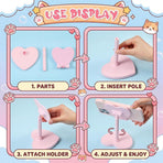 Heart-Shaped Phone Stand, Adjustable & Extendable Multi-Function Phone Holder, Suitable For Desk, Perfect For Watching Movies,23*11.3cm,Pink