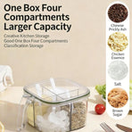 1 Pcs 5-Compartment Airtight Spice Jars, Multipurpose Transparent Spice Containers, Kitchen Seasoning Storage Box,13.8*9cm,Green