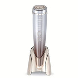 ✨ 6-in-1 Hot & Cold Facial Massager | Thermal/Cooling Therapy + Red & Blue Light + 3 Intensity Levels | Magnetic Charging, Full Face, Eye & Neck Care for Radiant V-Lift!/WHITE - Side View